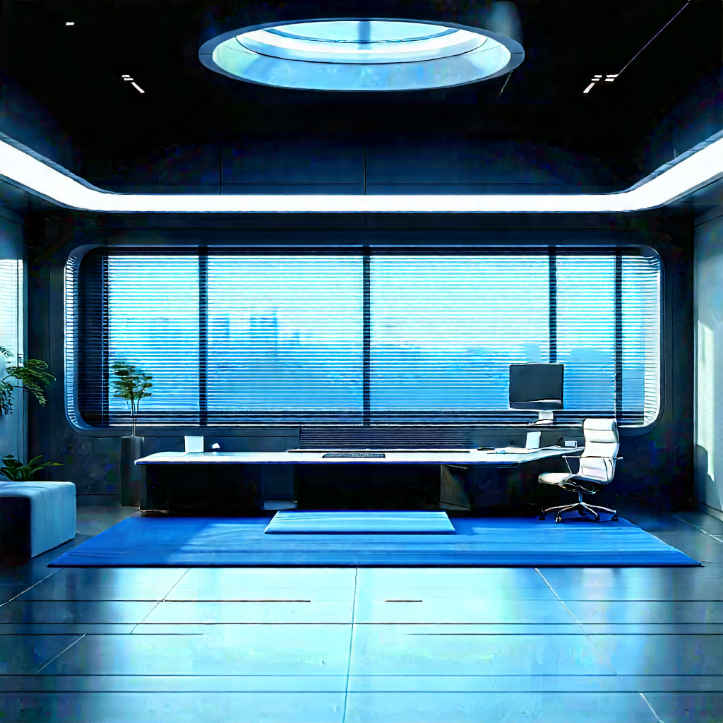 Futuristic tech startup office