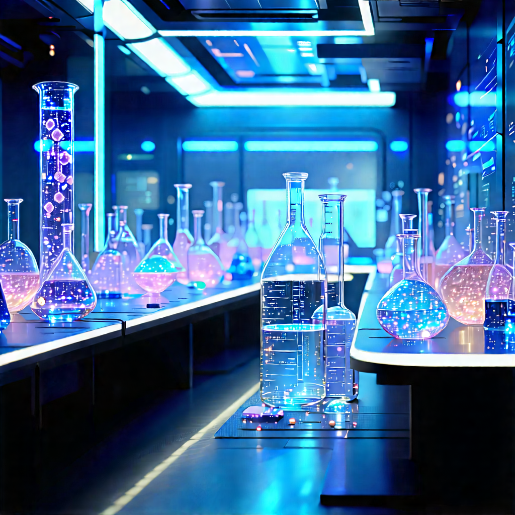 Futuristic Research Laboratory With Image, There