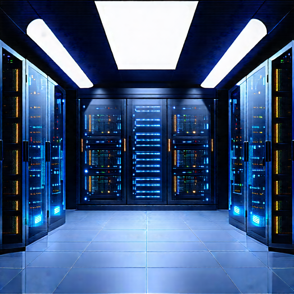 Futuristic Server Room With Image