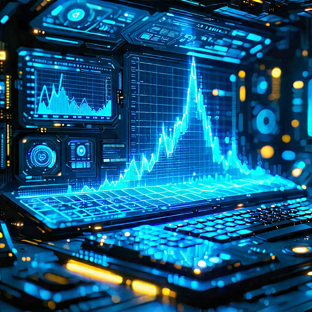 Financial Technology In Tech Office With Futuristic Computer