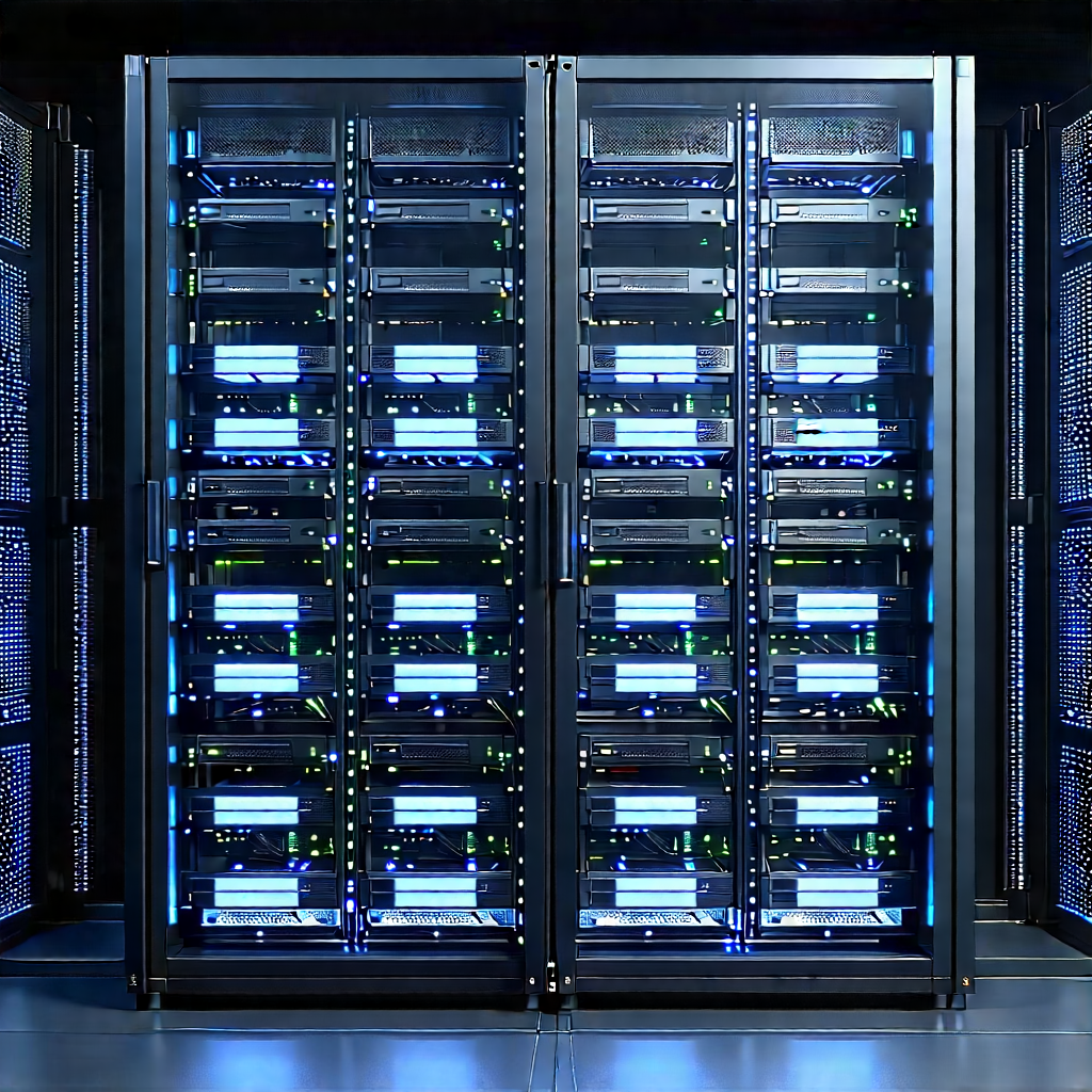 Server rack with digital particles