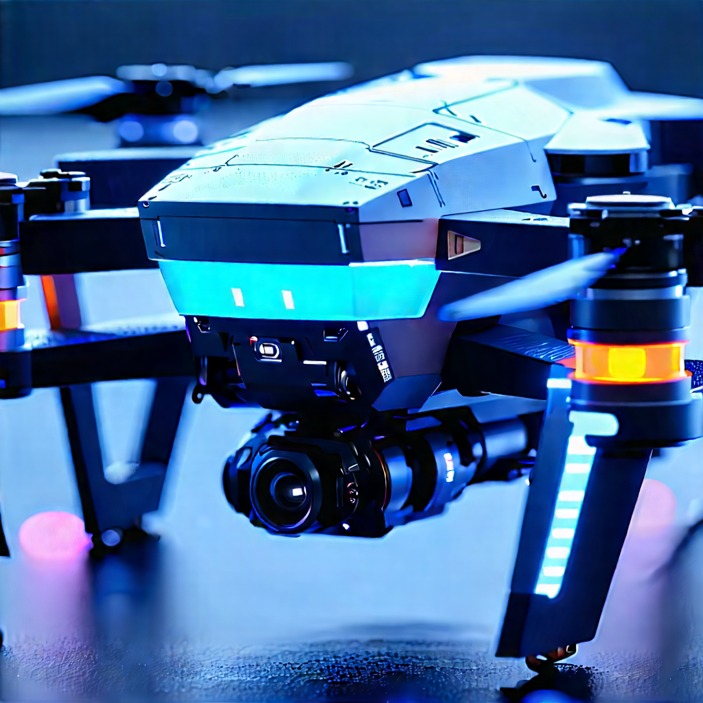 Drone with glowing screen
