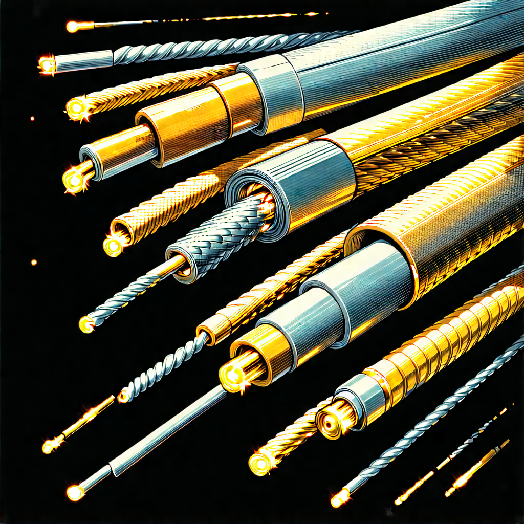 Close-up Of Fiber Optic Cables With There Several