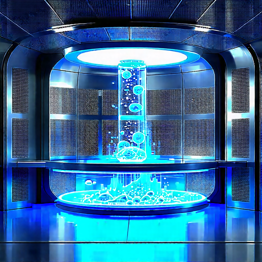 (futuristic:1.28) Research Laboratory With Image, There