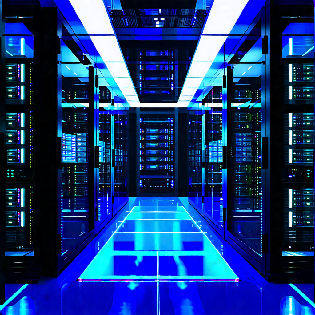 (futuristic:1.17) Server Room With Image, There