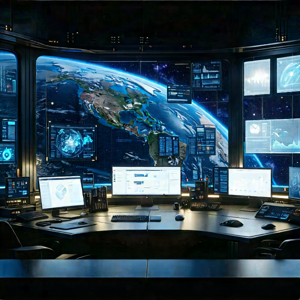 (futuristic:1.42) (digital:1.31) Workspace With Futuristic Control