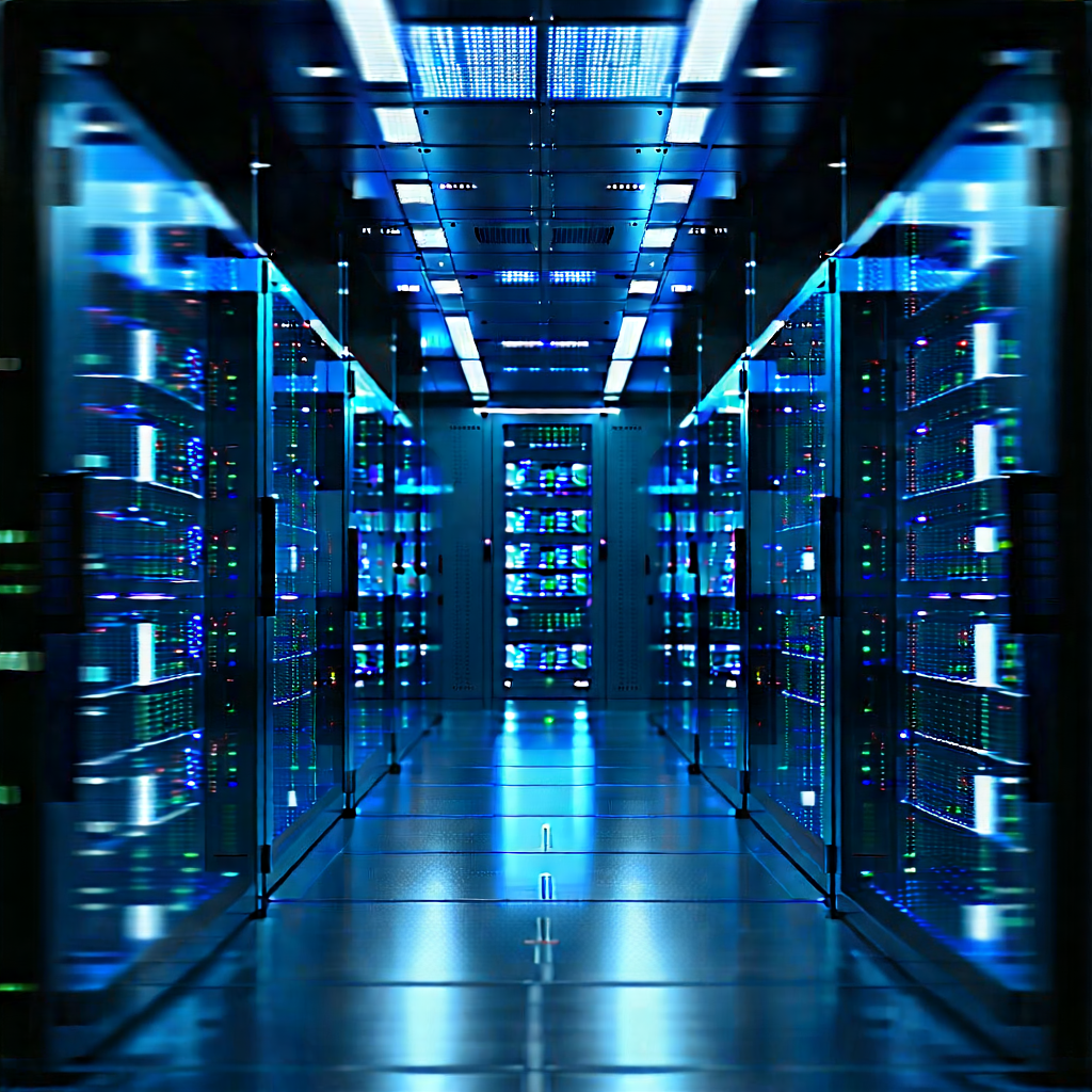 Futuristic Server Room With Image, There