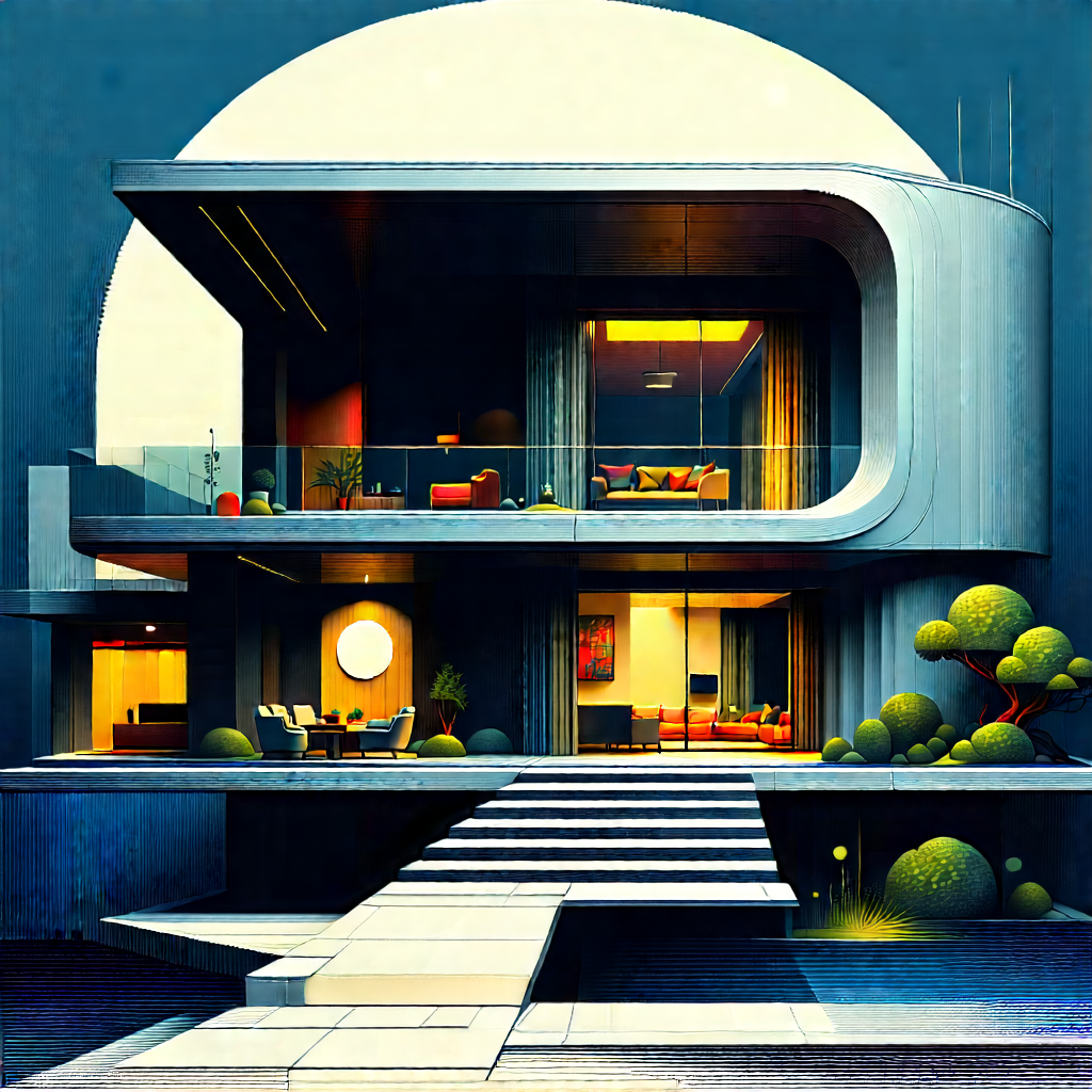 Futuristic Smart Home With Large, Modern