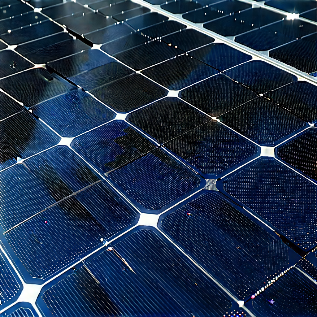 Solar panel with digital particles