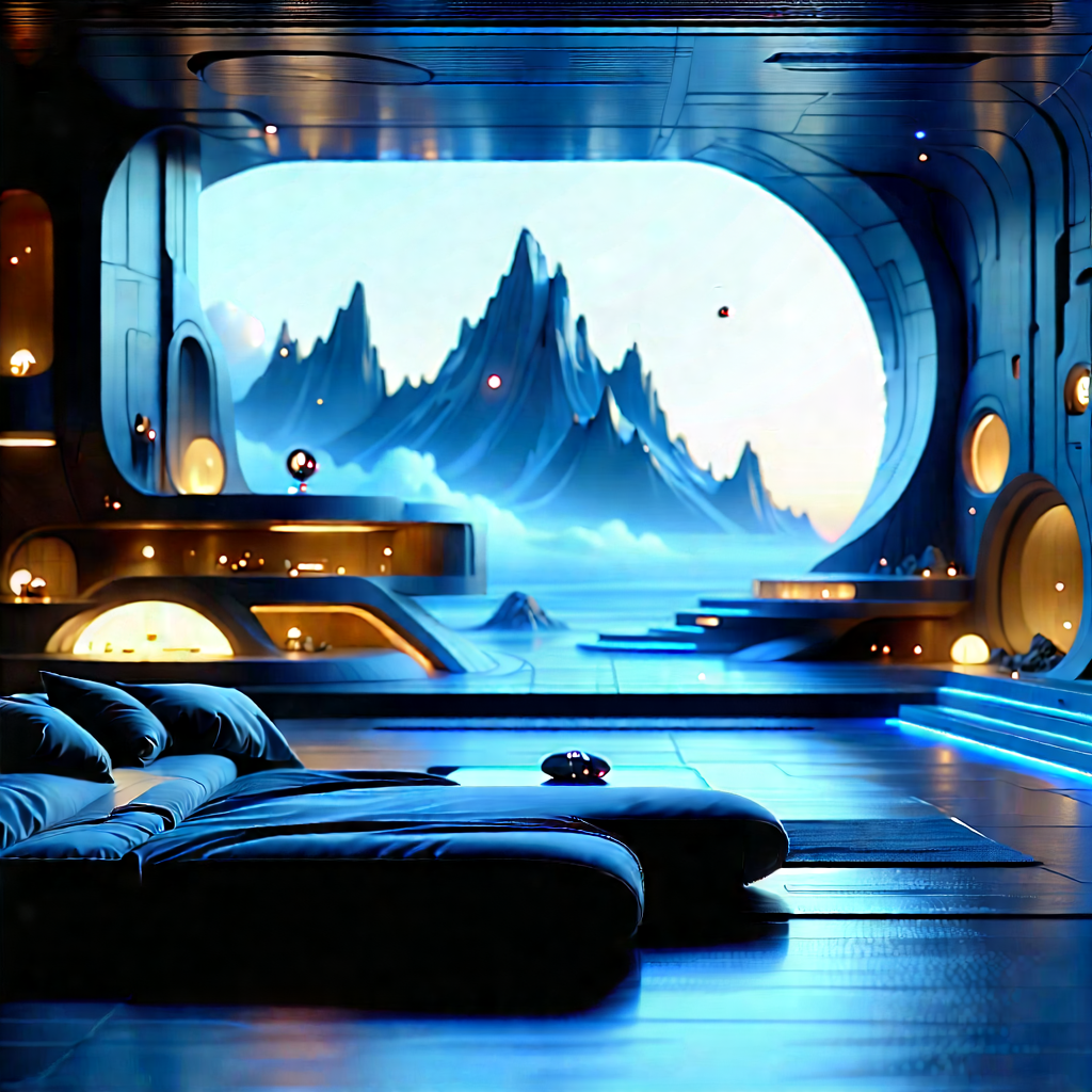 Futuristic Smart Home With Futuristic Room,