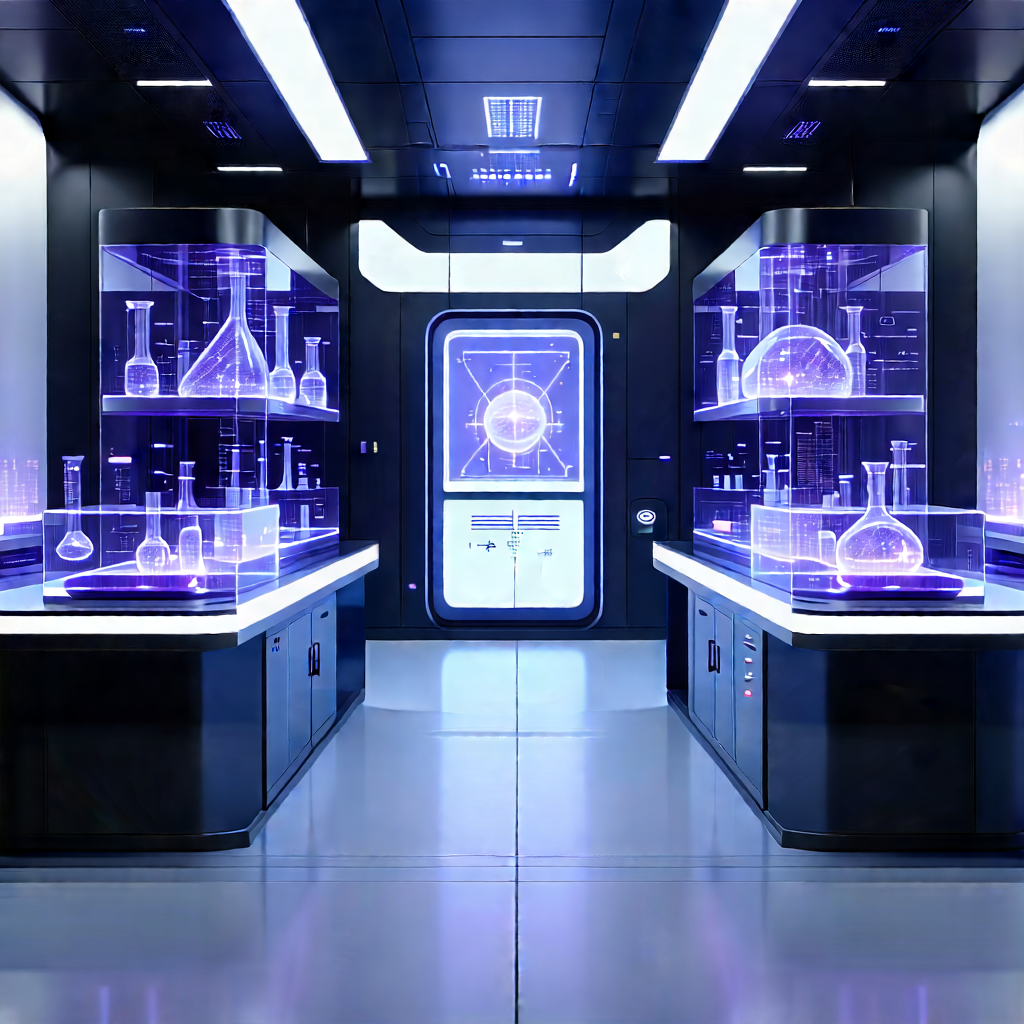 Futuristic Research Laboratory With Image, There