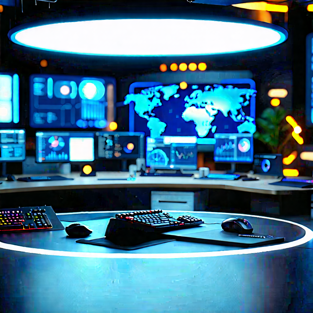 Futuristic Tech Startup Office With Image, There
