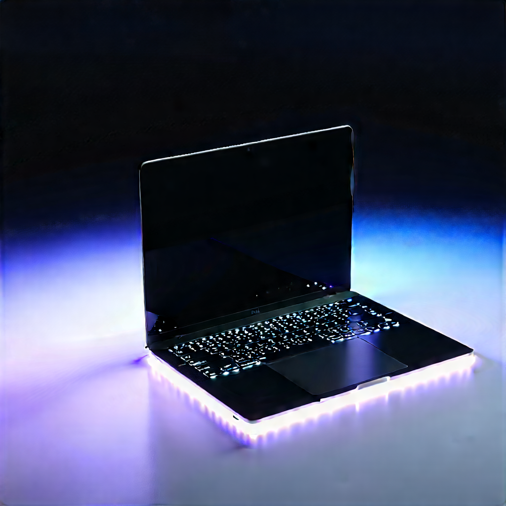 Laptop With Glowing Screen With Laptop Computer