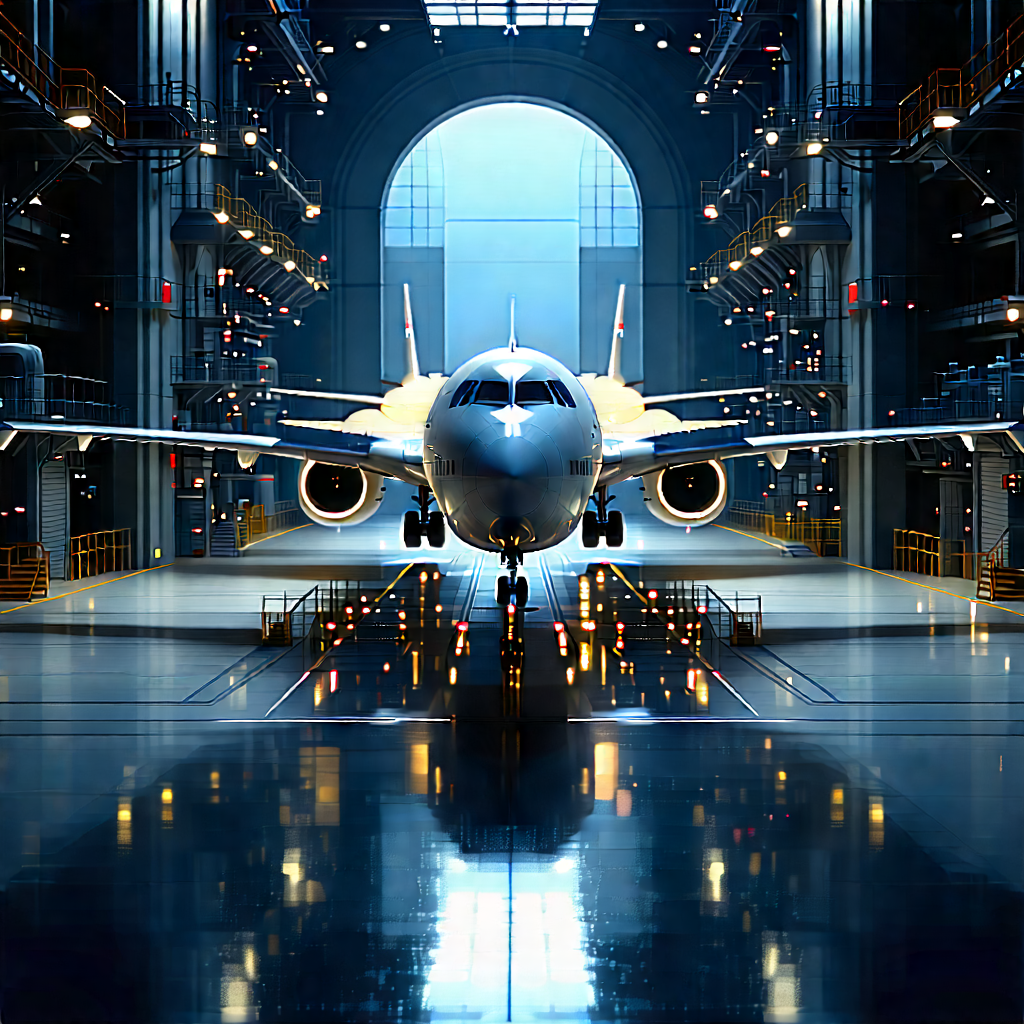 Aerospace Technology In Manufacturing Facility With Large White
