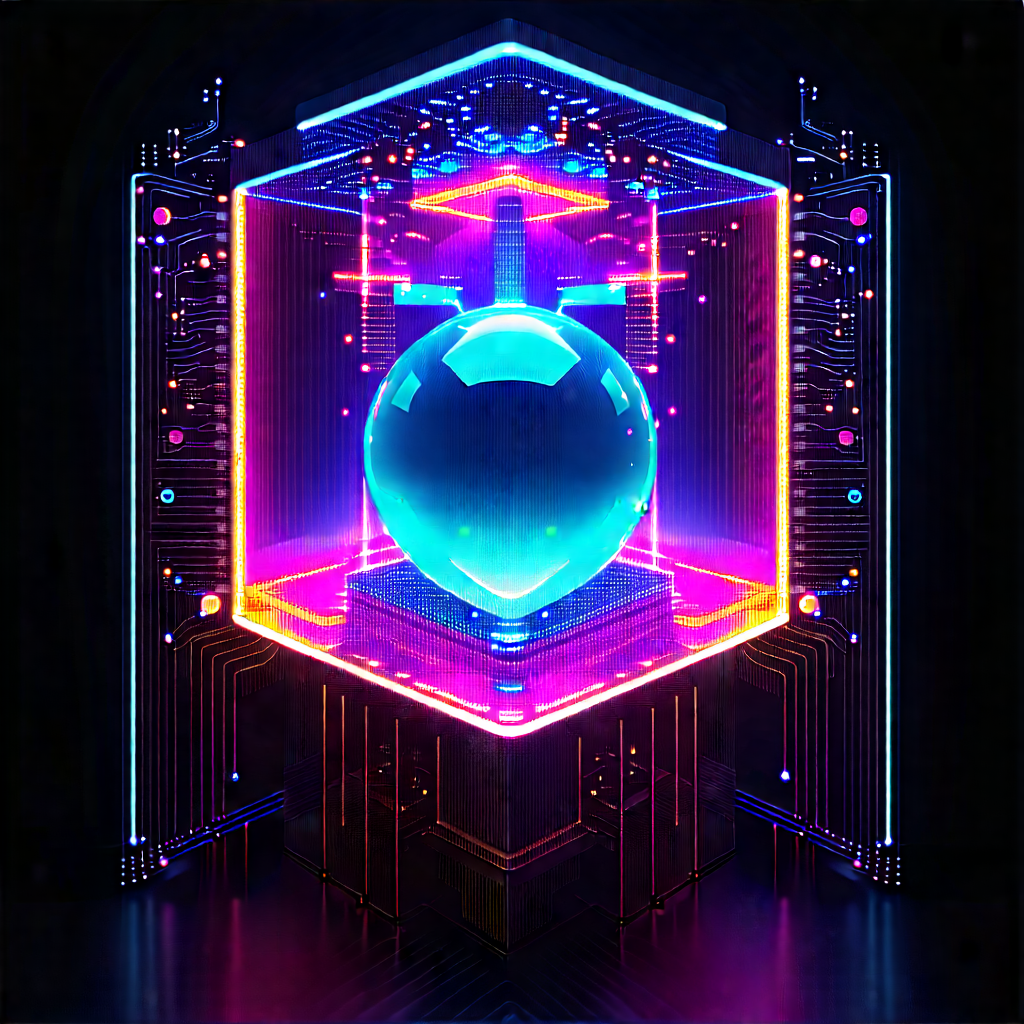 Quantum computer with neon accents