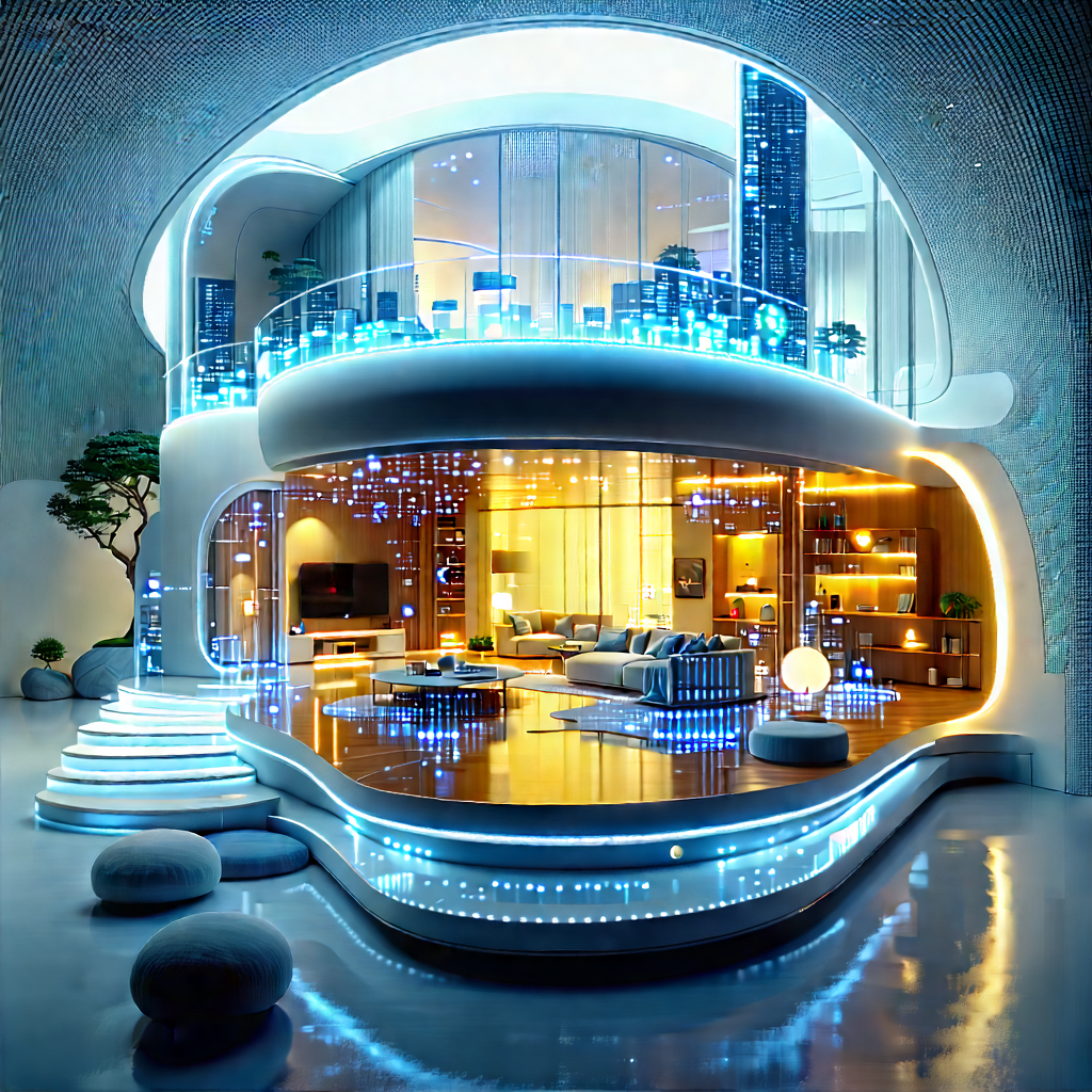 Futuristic Smart Home With Large, Modern