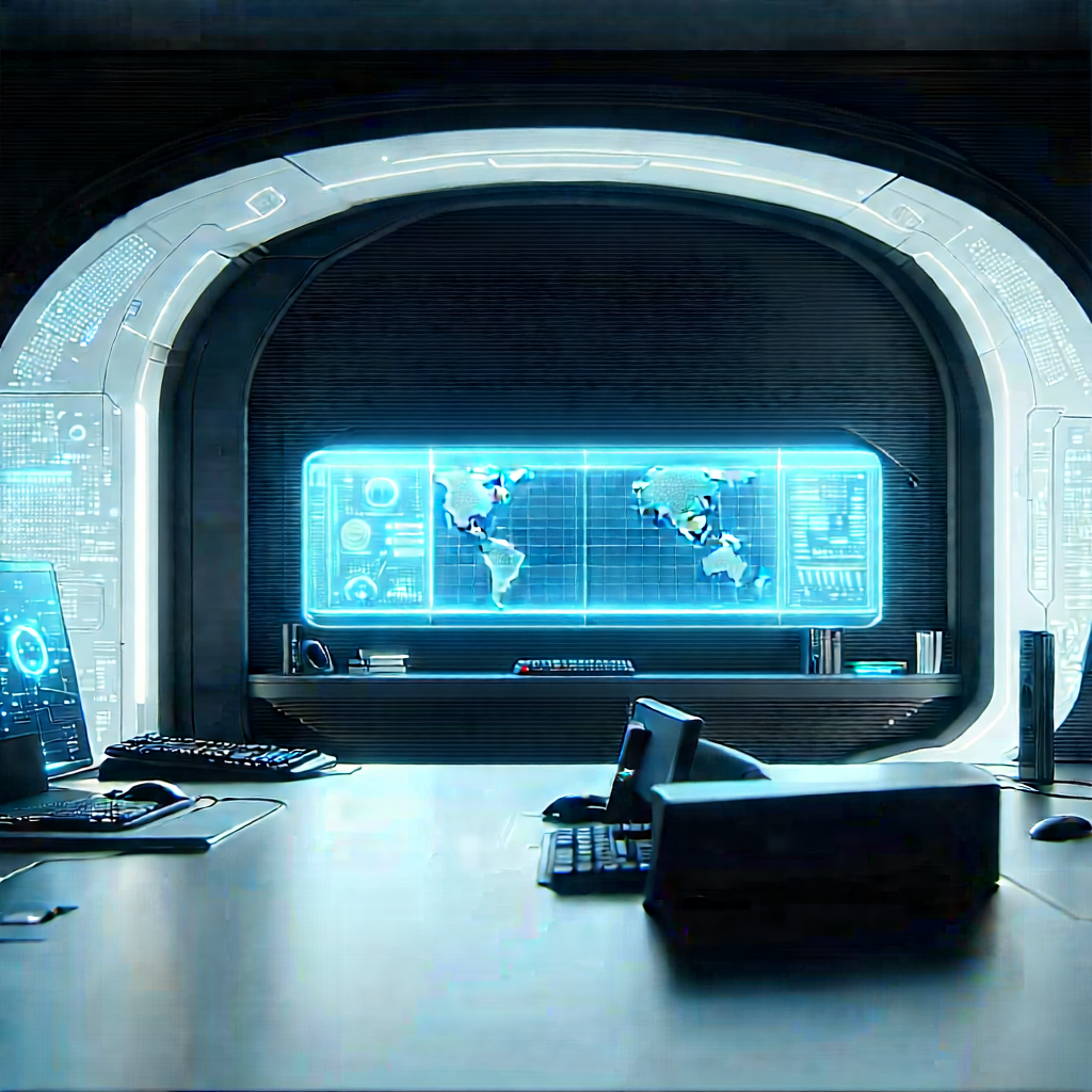 Futuristic tech startup office