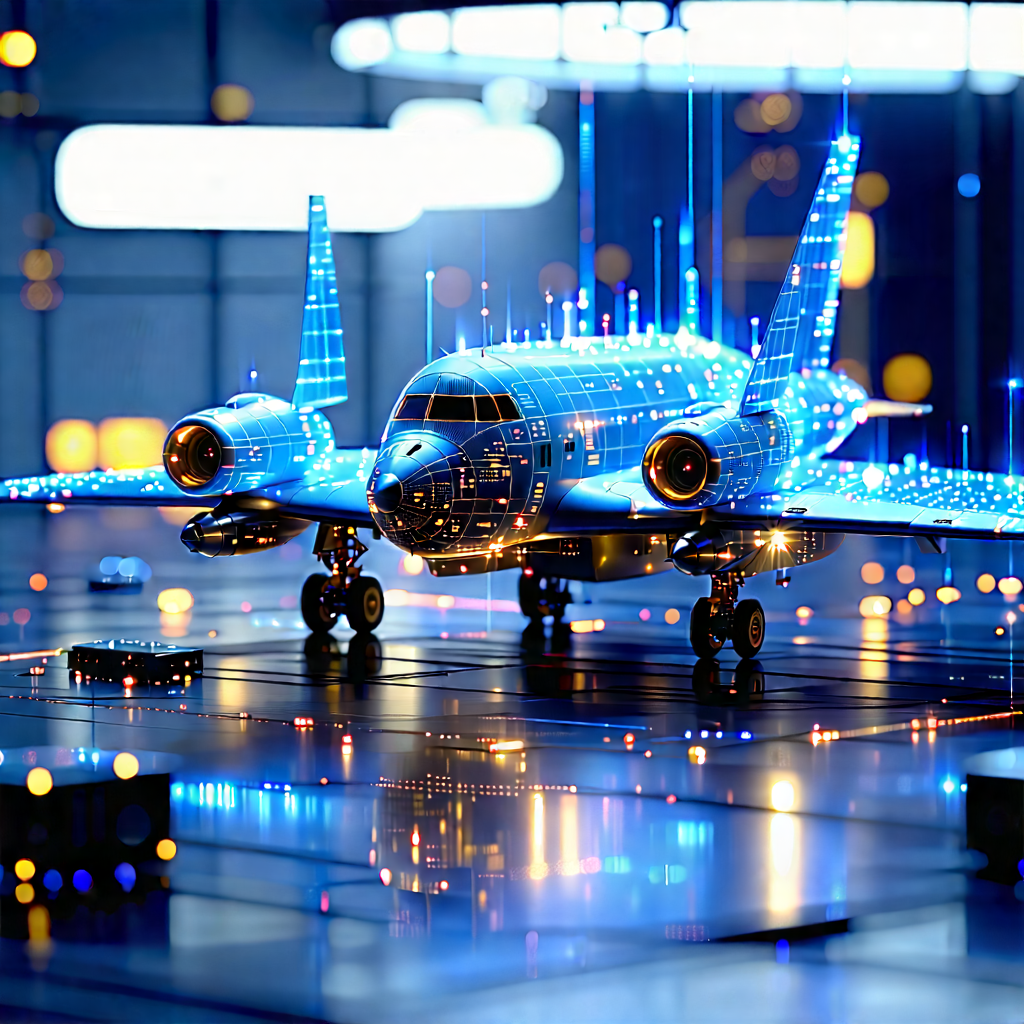 Aerospace Technology In Field Deployment With Blue Airplane