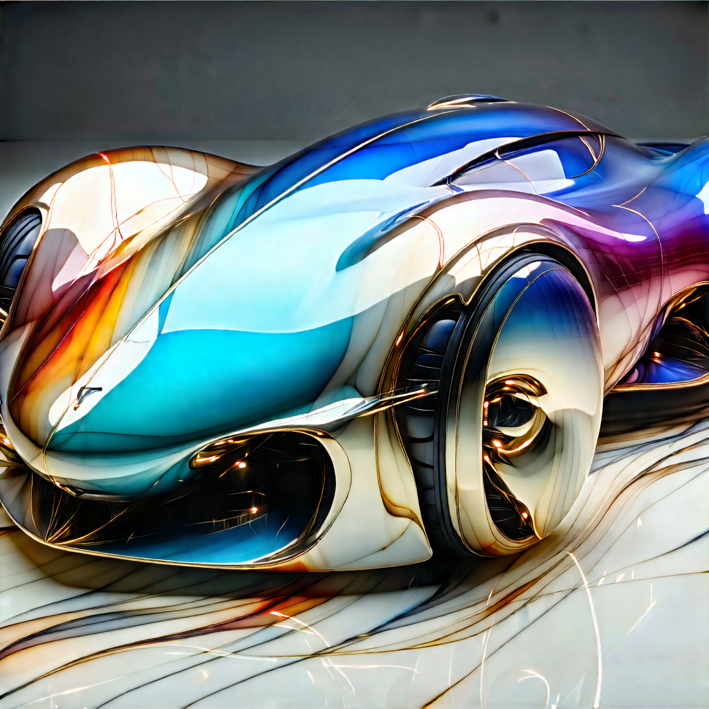Innovative Electric Vehicle (design:1.47) With Futuristic Blue