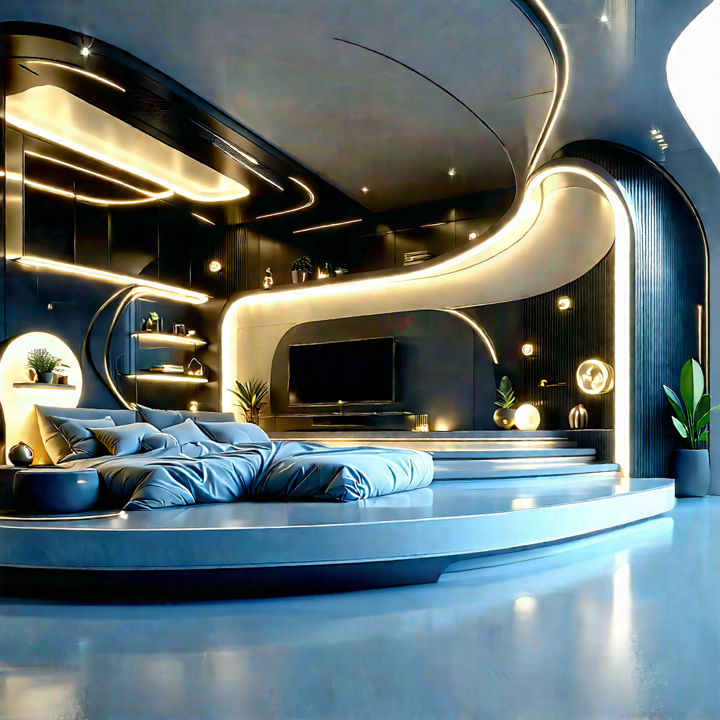 Futuristic Smart Home With Large, Modern