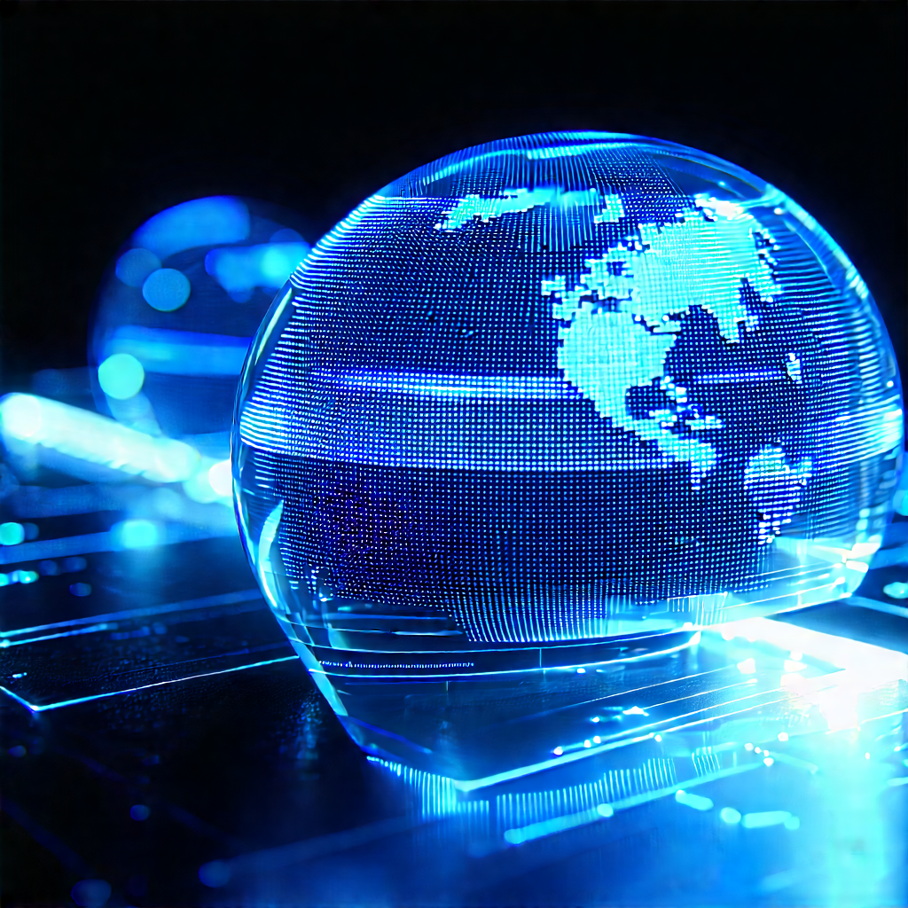 Aerospace Technology In Research Center With Blue Globe
