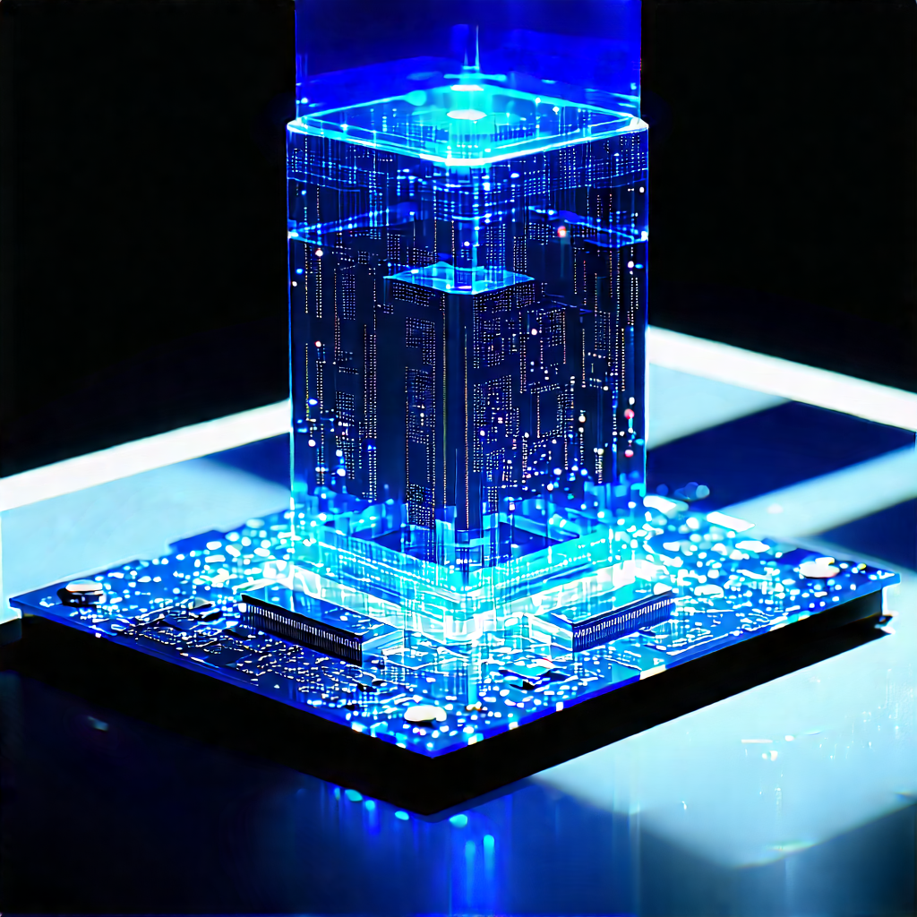 Quantum Computer With Holographic Projection With Blue White