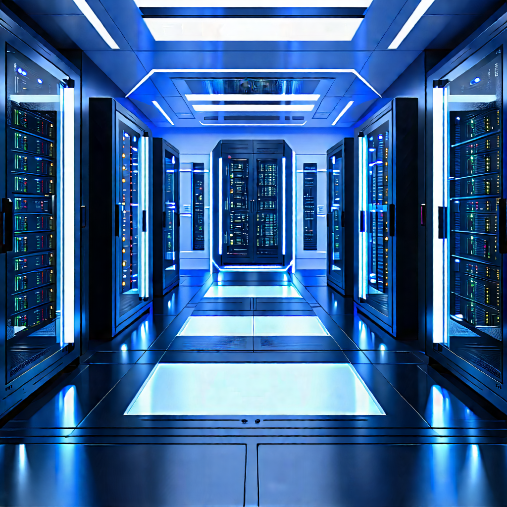 Futuristic Server Room With Image, There
