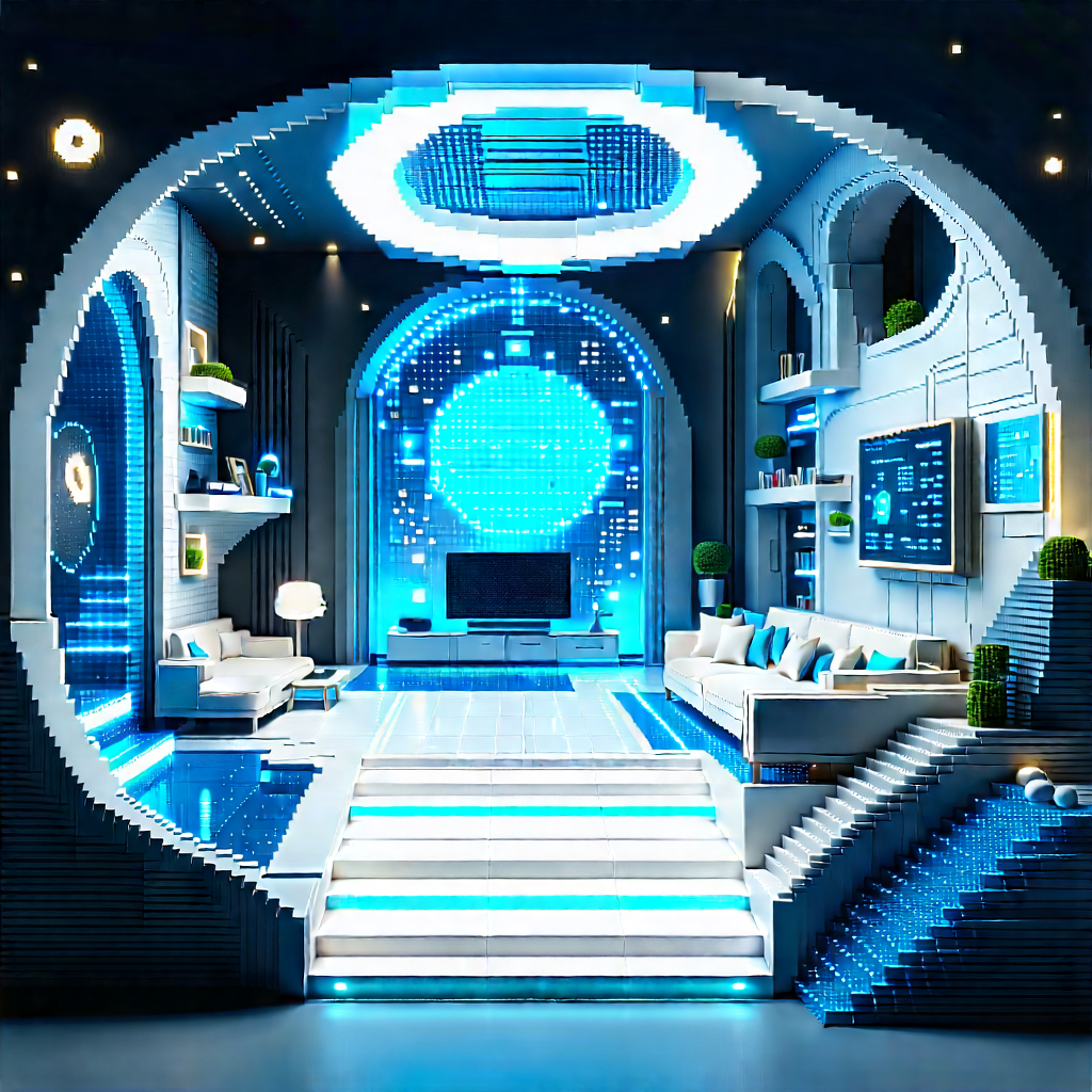 (futuristic:1.32) smart home