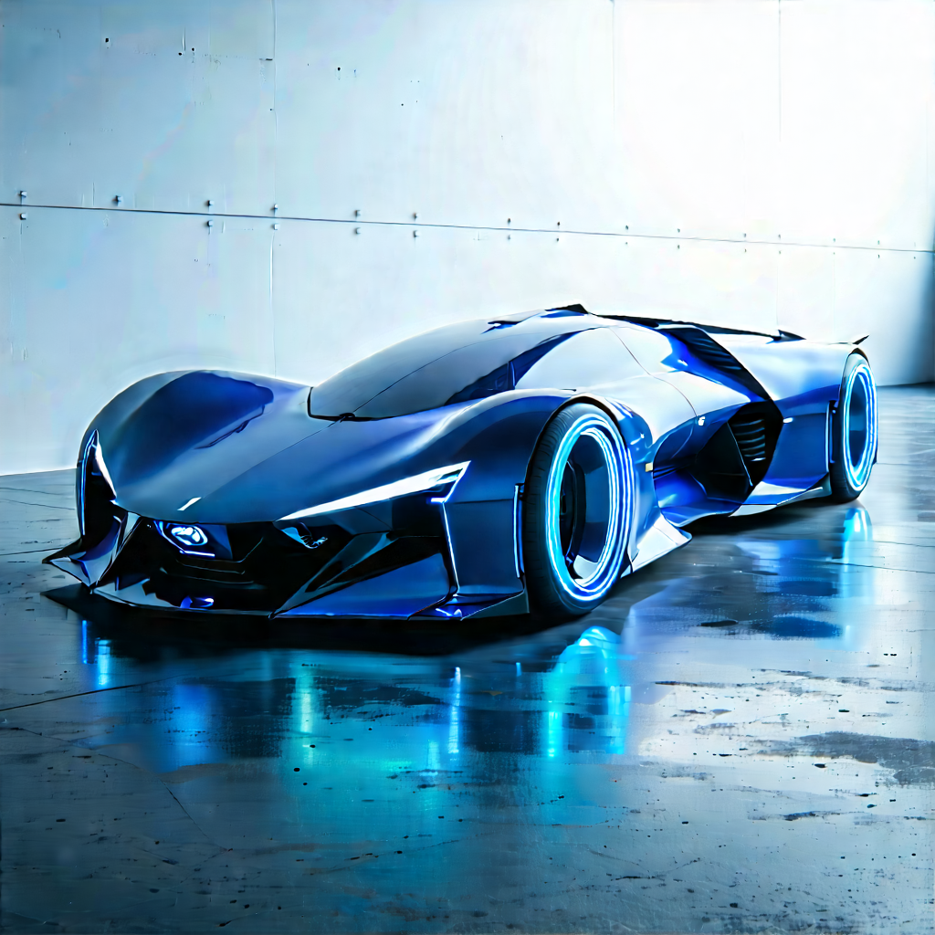 Innovative Electric Vehicle Design With Futuristic Blue