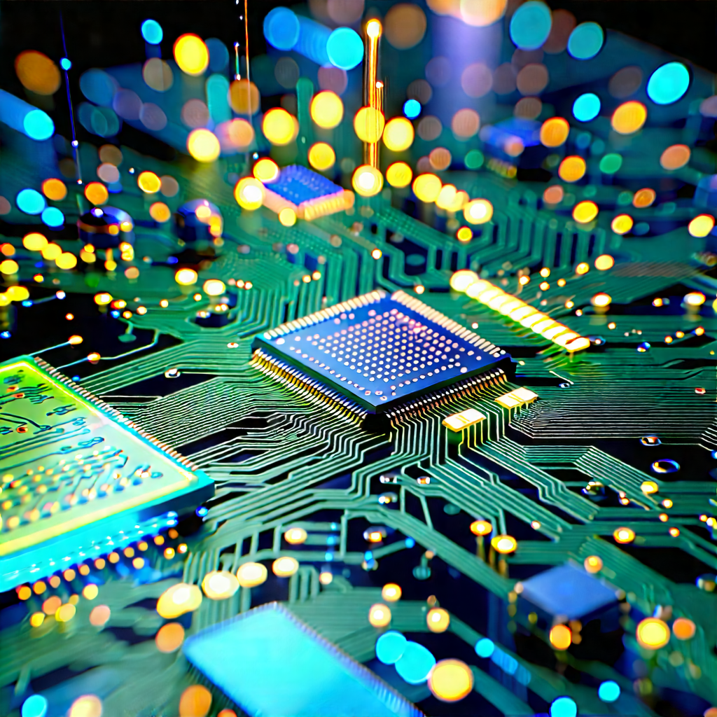 Close-up of electronic circuit