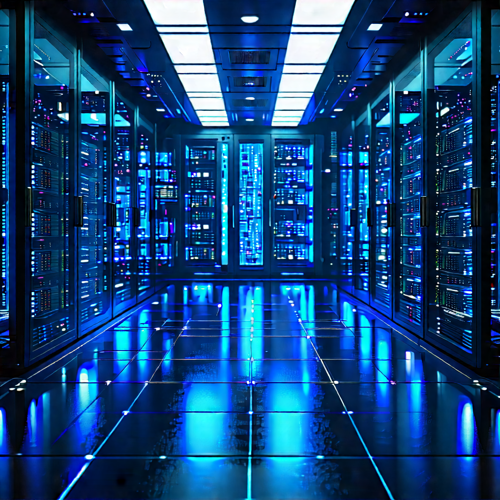 Futuristic Server Room With Image, There