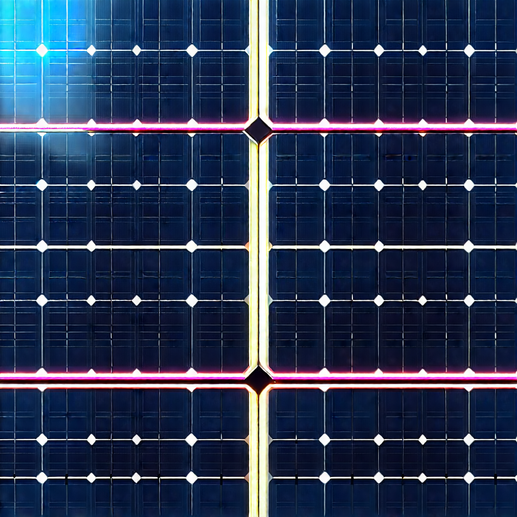 Solar panel with neon accents