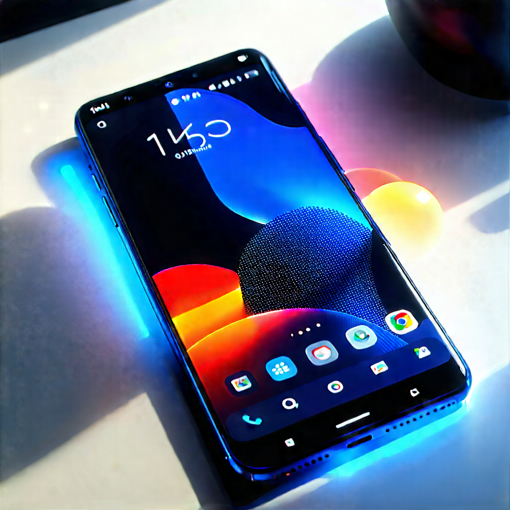 Smartphone With User Interface With Blue Cell