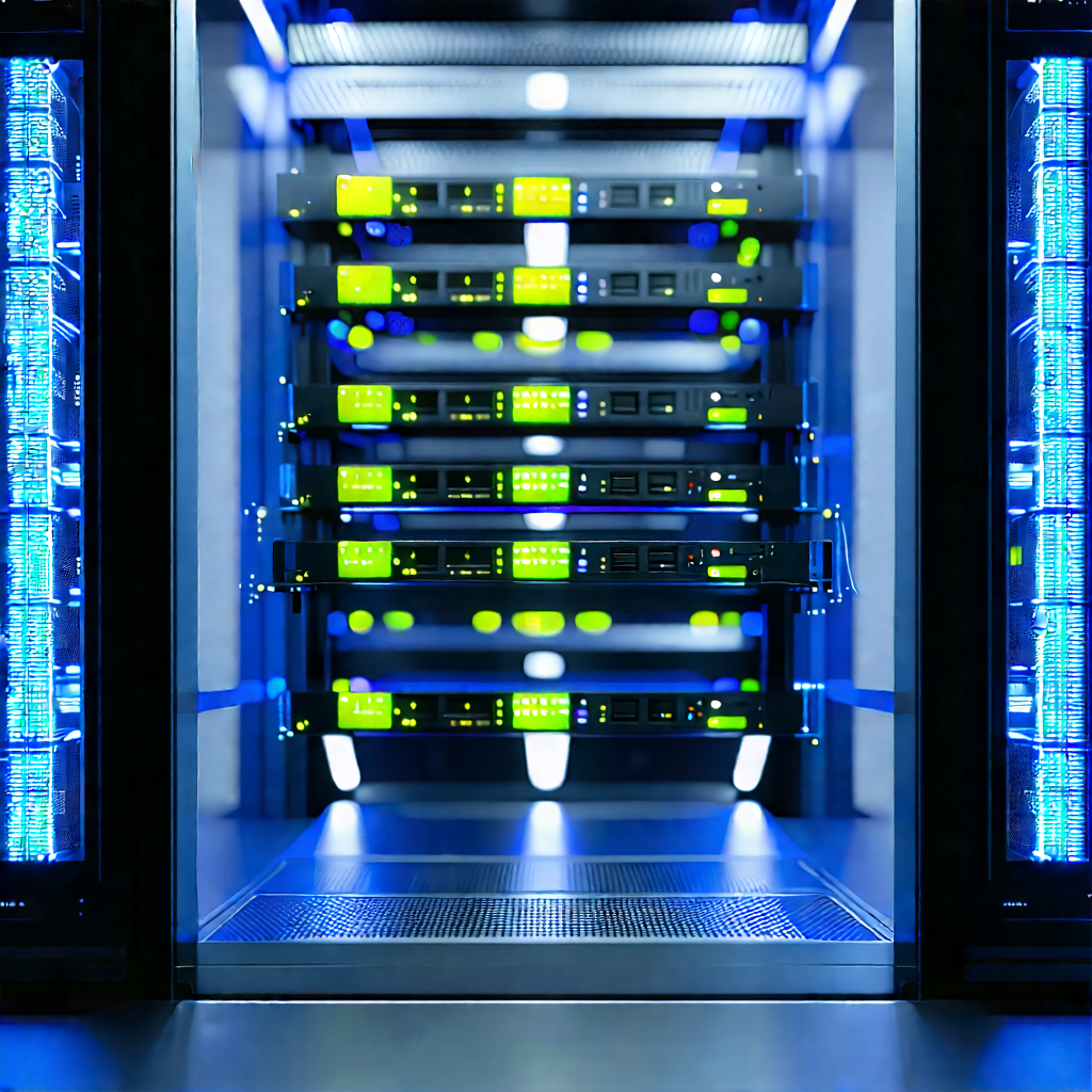 Server rack with data streams