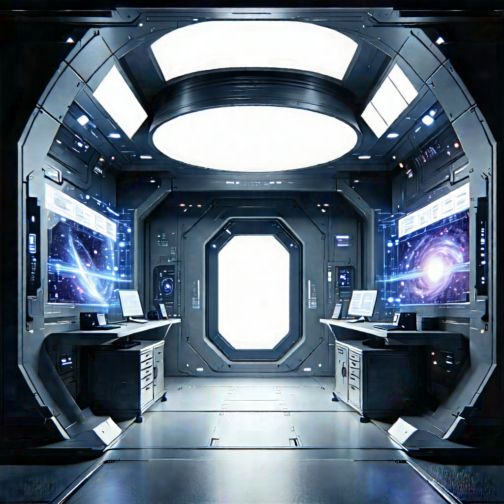 Futuristic Research Laboratory With Image, There