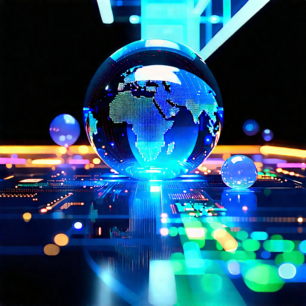 Artificial Intelligence Visualization With Large, Blue,