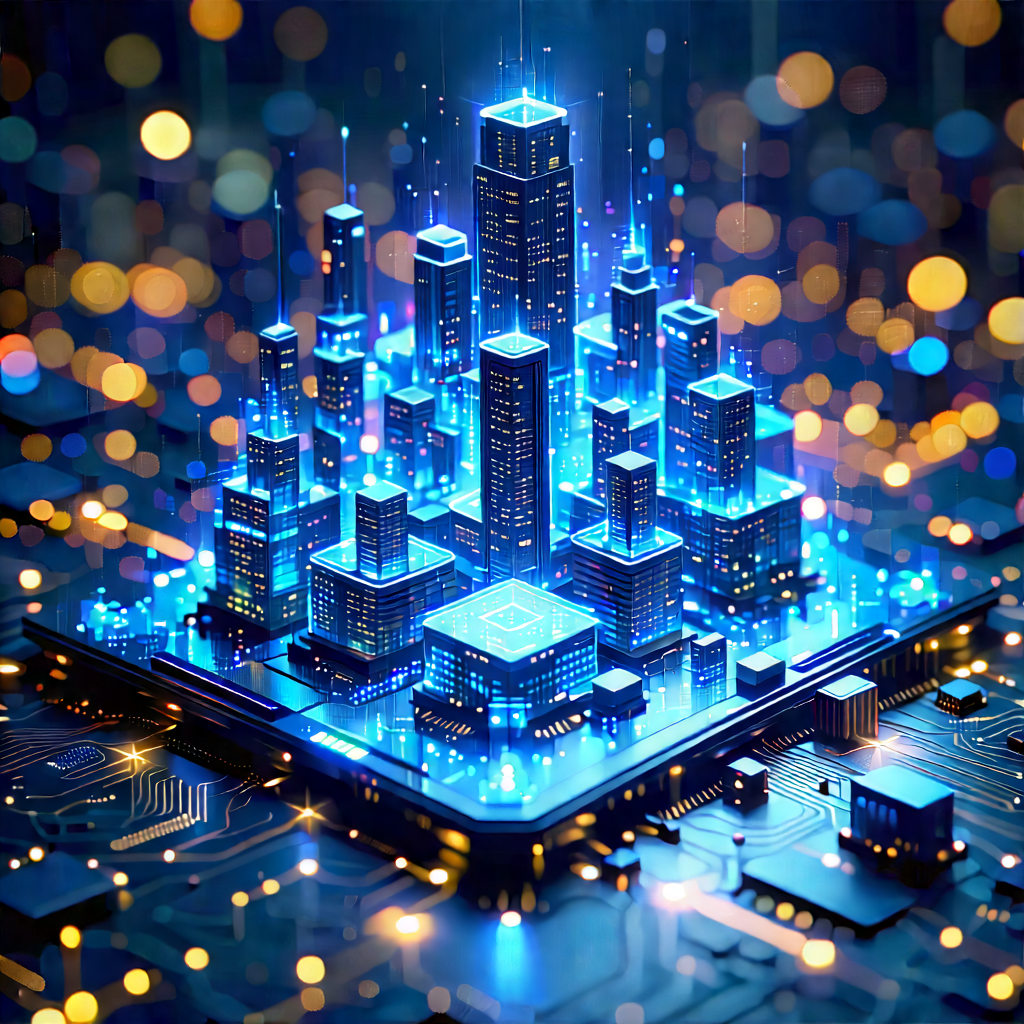 Financial Technology In Field Deployment With Futuristic Cityscape