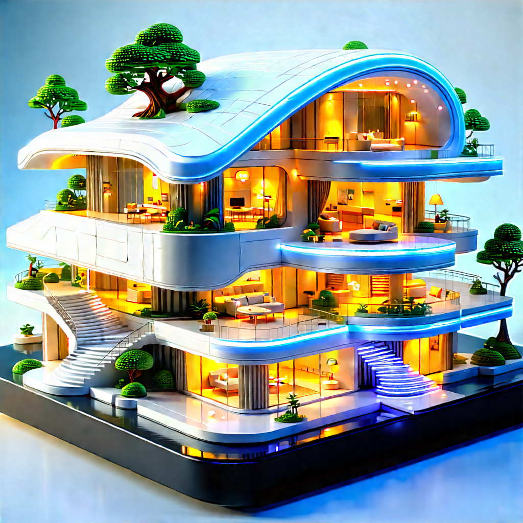 Futuristic Smart Home With Large, Modern-looking