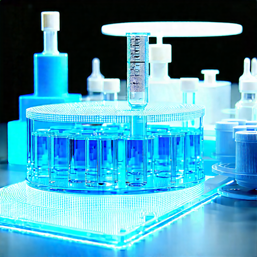 Healthcare Technology In Modern Laboratory With Blue Measuring