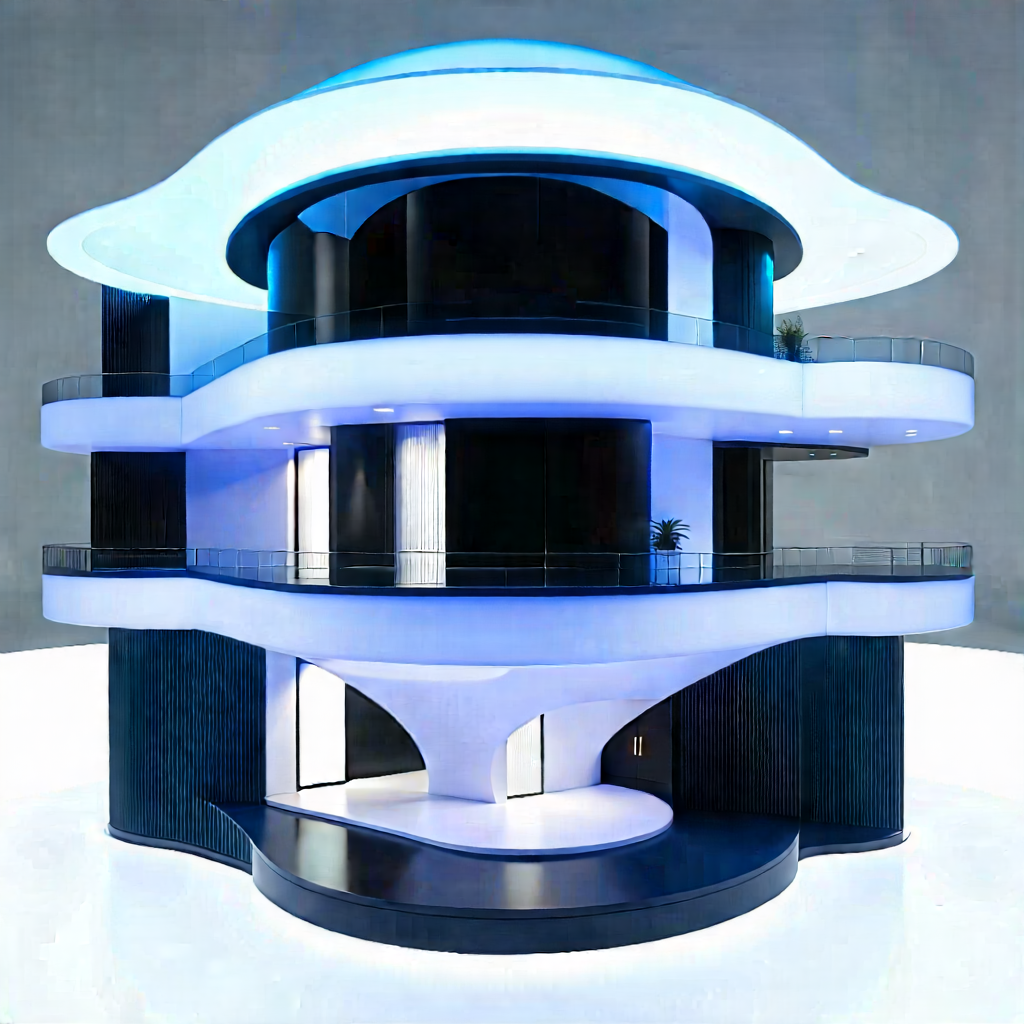 Futuristic Smart Home With Large, Modern