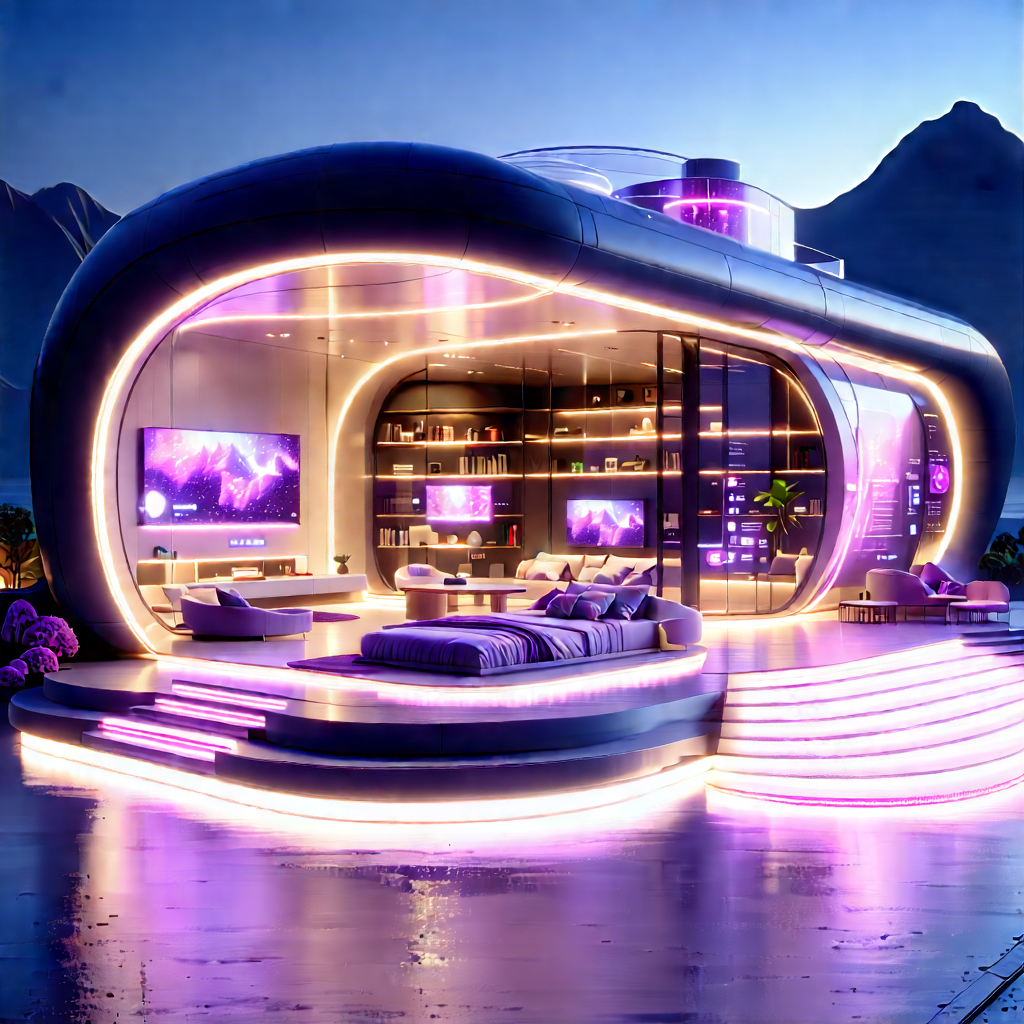 (futuristic:1.16) Smart Home With Large, Modern-looking