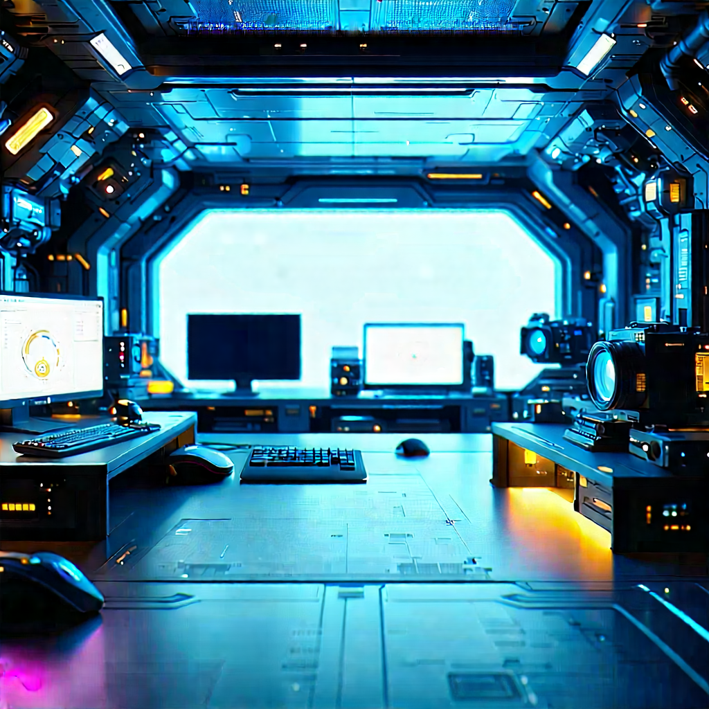 Futuristic tech startup office