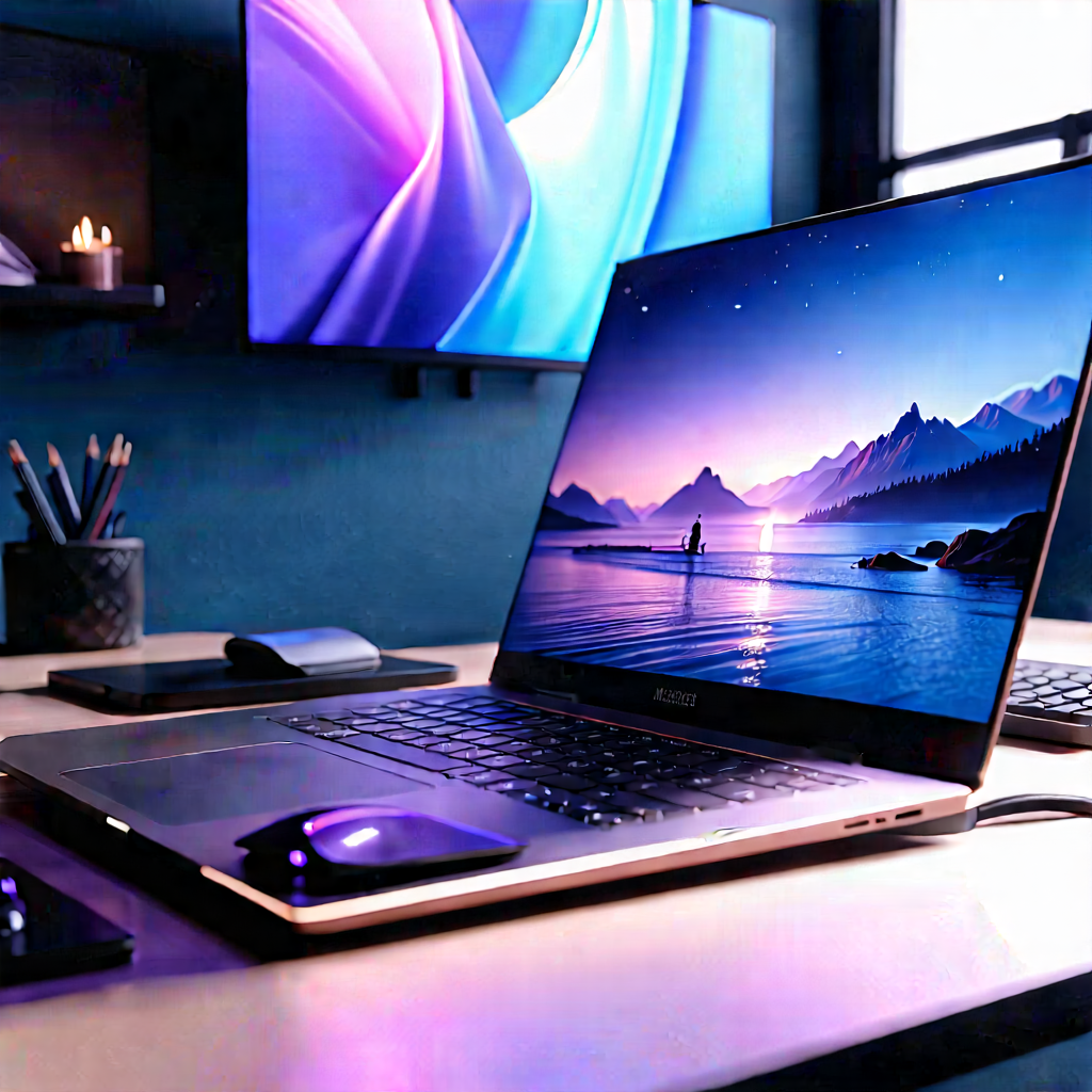 Laptop with streaming content