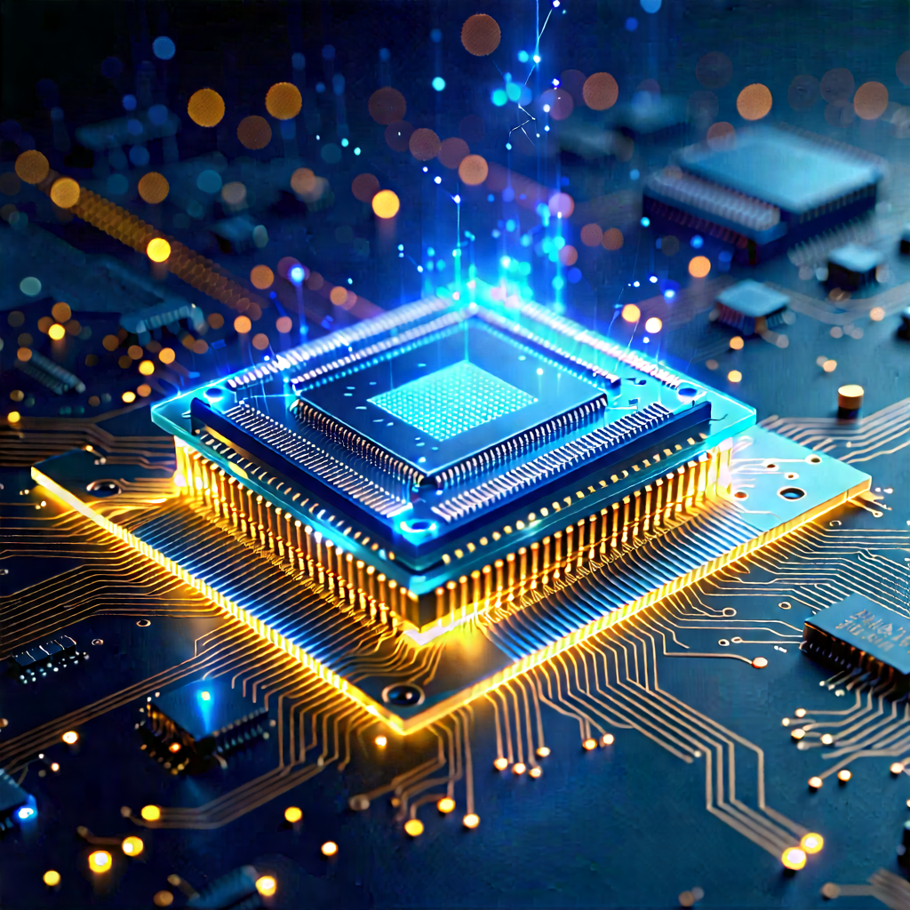 Microchip With Laser Scanning With Close-up Computer