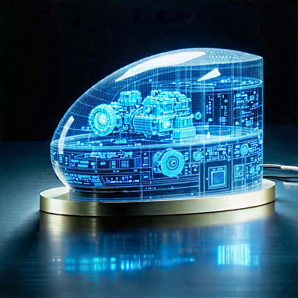 Aerospace Technology In Manufacturing Facility With Blue Light