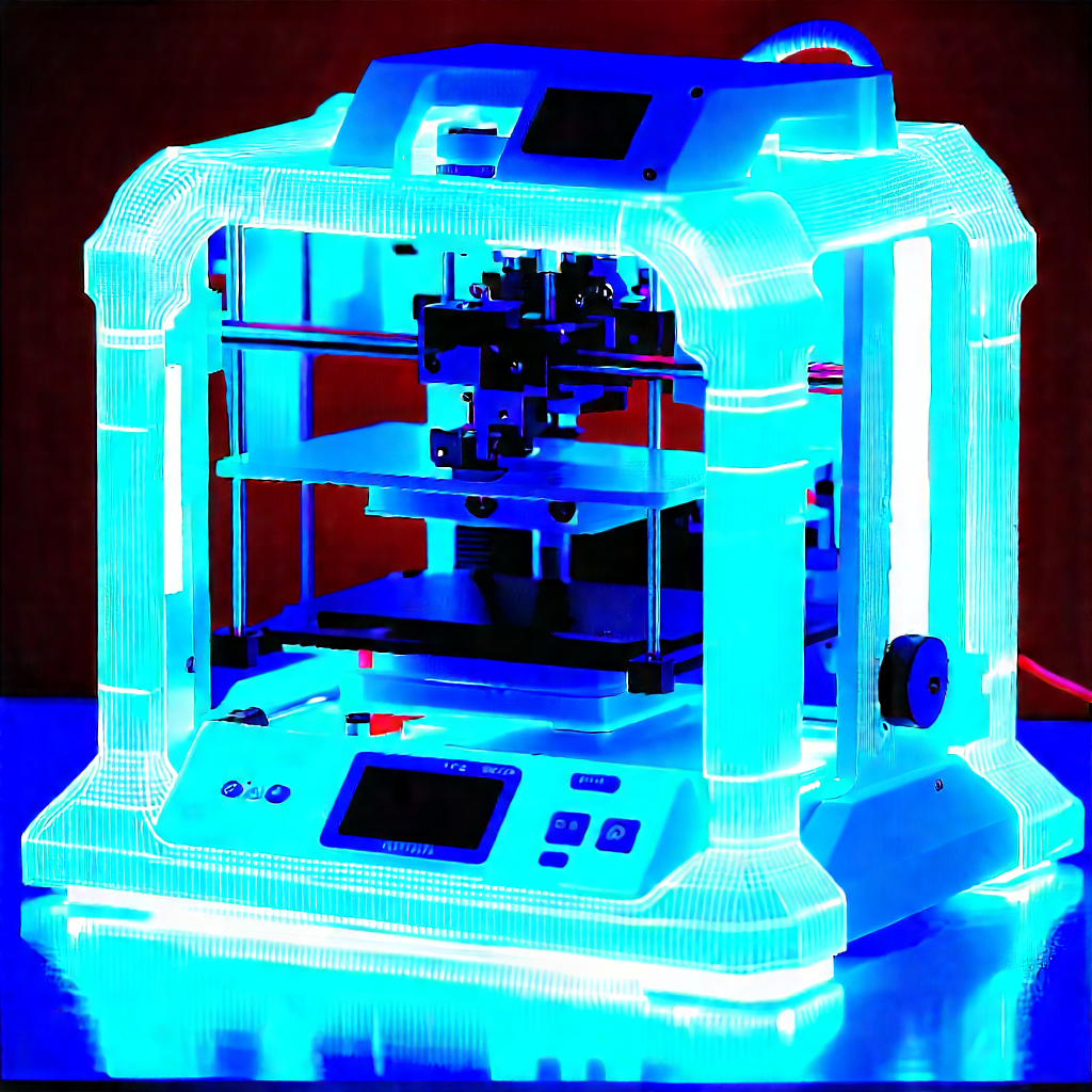 3d printer with blue light (glow:1.16)