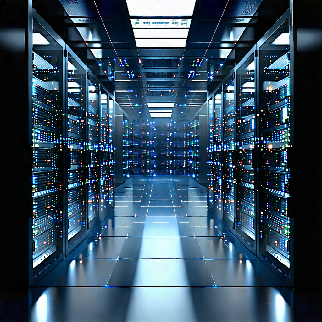 Server rack with digital particles