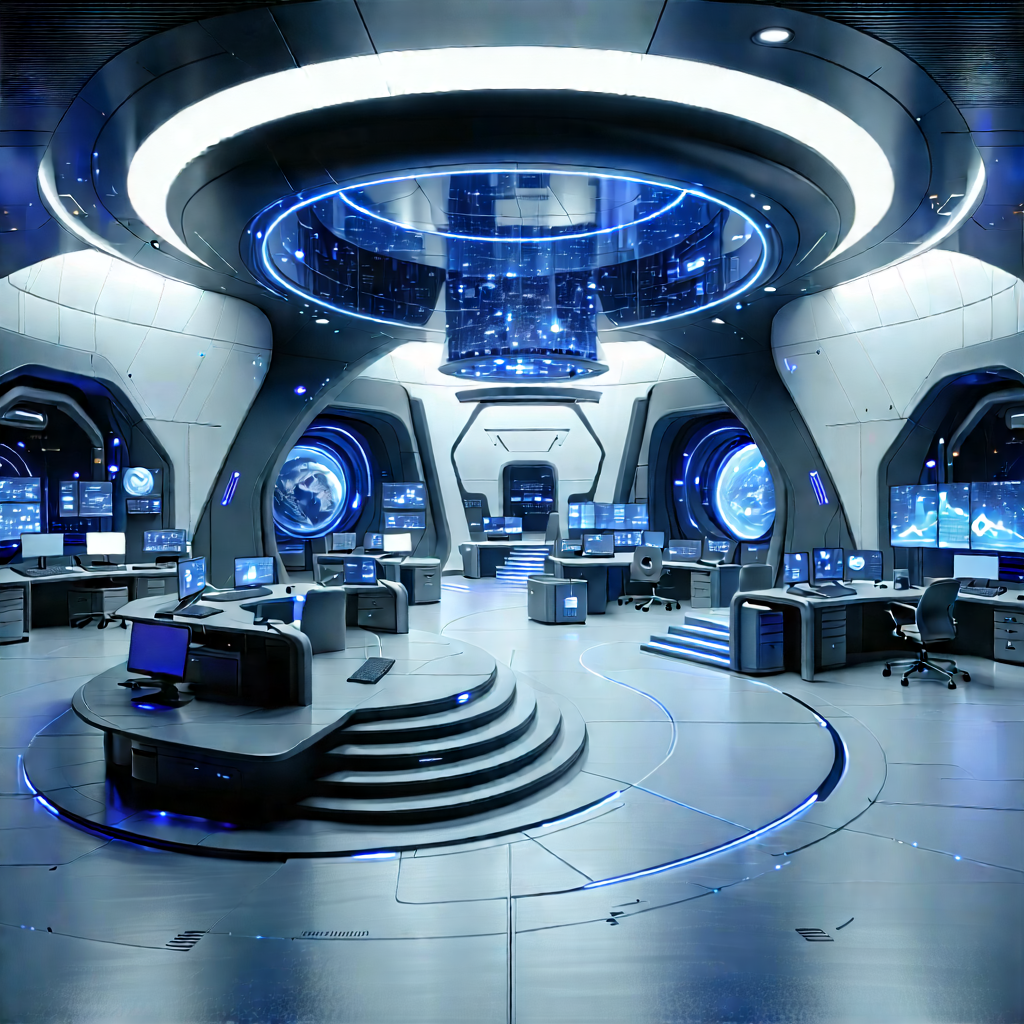 Futuristic Innovation Hub With Futuristic Setting,