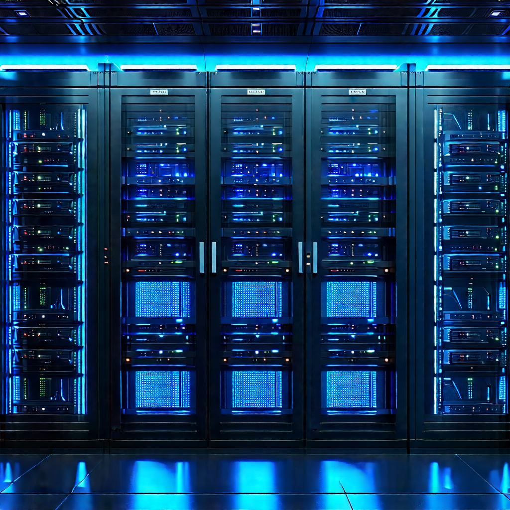 Server Rack With Neon Accents With Image, There