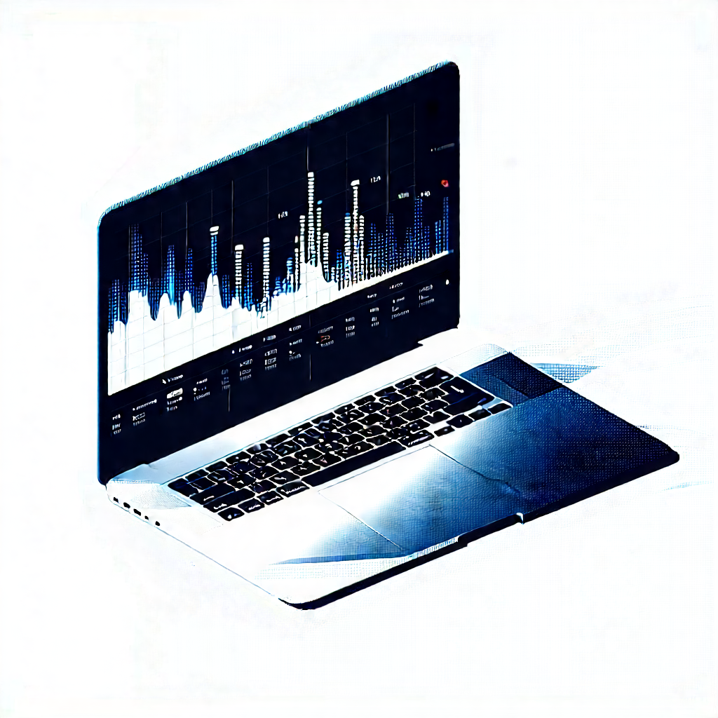 Laptop With Data Visualization With Laptop Computer